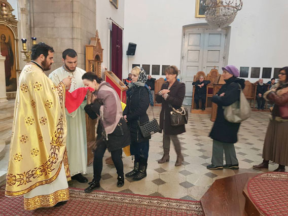 Литургијско сабрање на Светог Нектарија Егинског у никшићкој Саборној цркви