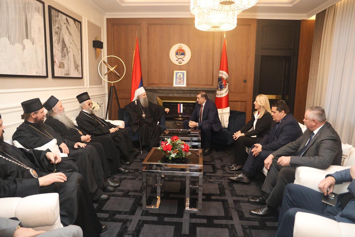 Патријарх Порфирије на састанку са председником Додиком: Циљ пресуде Суда БиХ јесте да делeгитимизује постојање Републике Српске
