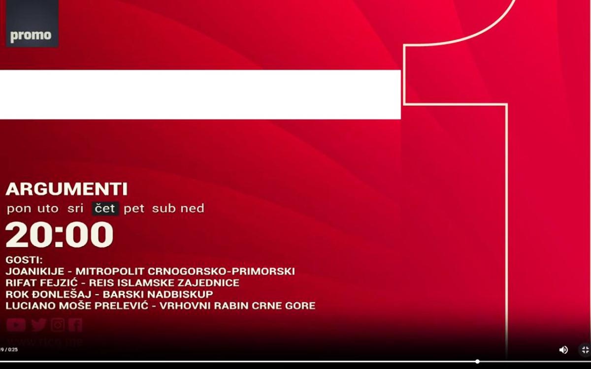 Вечерас у “Аргументима” Митрополит Јоаникије и поглавари традиционалних вјерских заједница