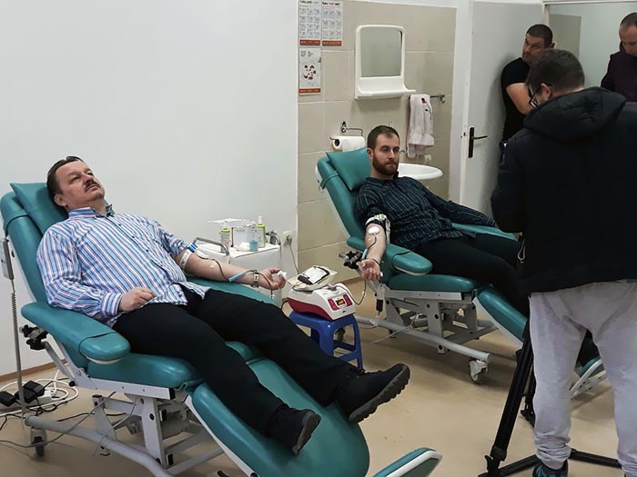 Акција добровољних давалаца крви у Бијелом Пољу у организацији СПЦО