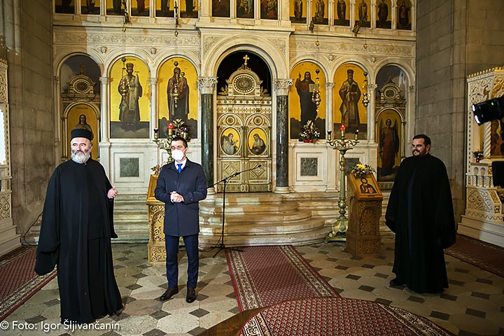 Предсједник Скупштине Црне Горе Алекса Бечић посјетио Саборни храм у Никшићу