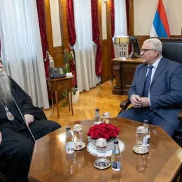 Предсједник Скупштине ЦГ Андрија Мандић примио Митрополита црногорско-приморског г. Јоаникија