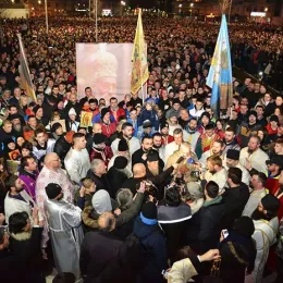 Протојереј-ставрофор Борис Брајовић на литији у Никшићу