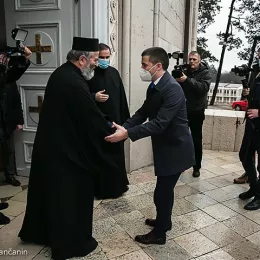 Предсједник Скупштине Црне Горе Алекса Бечић посјетио Саборни храм у Никшићу