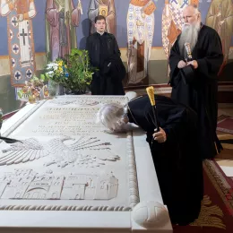 Митрополити Амвросије и Зиновије Руске Православне Цркве посјетили подгоричики Саборни храм и одслужили помен Митрополиту Амфилохију