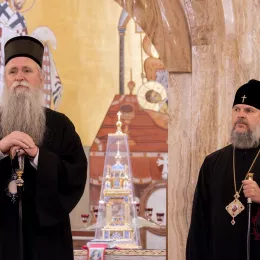 Митрополити Амвросије и Зиновије Руске Православне Цркве посјетили подгоричики Саборни храм и одслужили помен Митрополиту Амфилохију