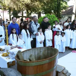 Патријарх Порфирије у Рипњу крстио више десетина младих светосаваца