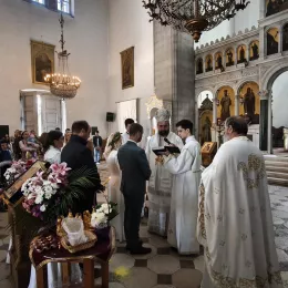 Литургија и вјенчање у никшићкој Саборној цркви