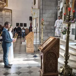 Литургија и вјенчање у никшићкој Саборној цркви