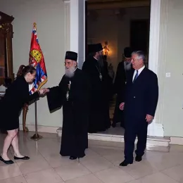 Патријарх и архијереји код престолонаследника Александра