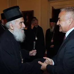 Патријарх и архијереји код престолонаследника Александра