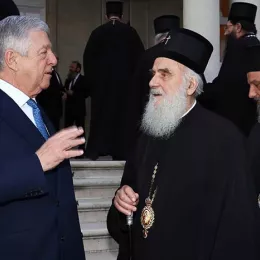 Патријарх и архијереји код престолонаследника Александра