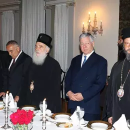 Патријарх и архијереји код престолонаследника Александра