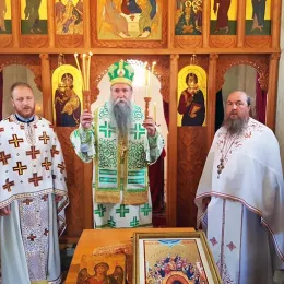Архијерејска Литургија у храму Свете Тројице у селу Маште