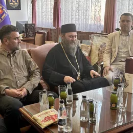 Ковачевић уприличио пријем за игумана манастира Хиландар, архимандрита Методија