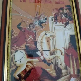 Оскрнављен храм Св. Великомученика Георгија у Брђанима