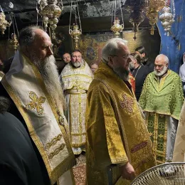 Епископ Јоаникије на пријему код јерусалимског Патријарха