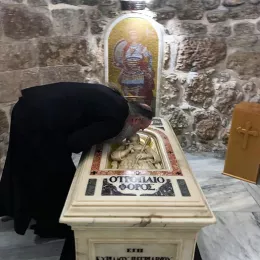 Епископ Јоаникије на пријему код јерусалимског Патријарха