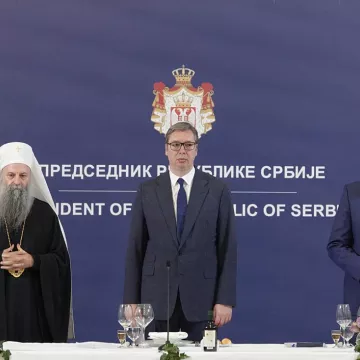 Патријарх Порфирије и отачаствени архијереји код председника Вучића