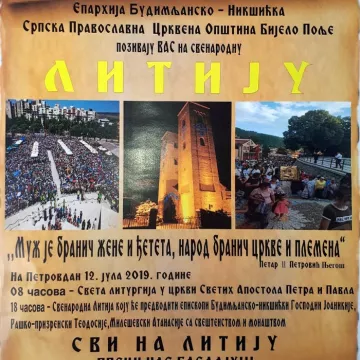 Најава за литију у Бијело Пољу