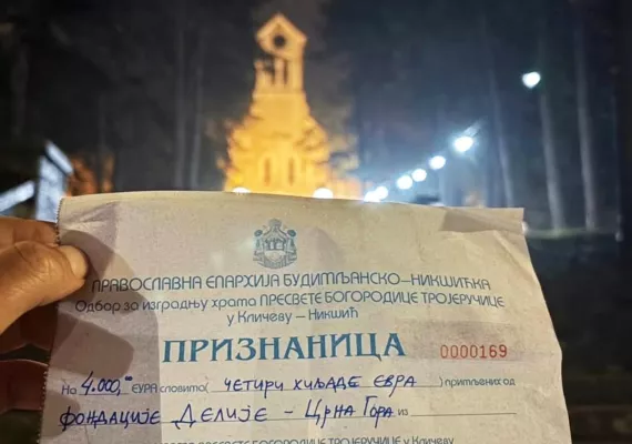 Фондација "Делије Црна Гора" помогла изградњу Храма Пресвете Богородице Тројеручице у Кличеву