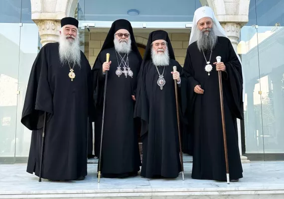 Патријарх Порфирије разговарао са Краљем Абдулахом Другим и патријарсима Јованом и Теофилом